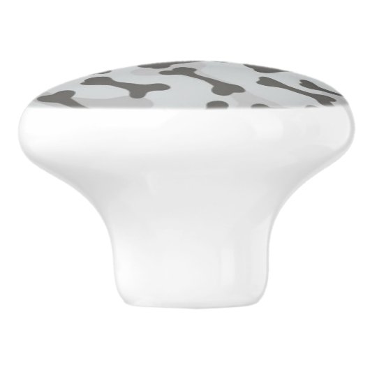 Bone Textern Pattern Greyscale Keramische Knop (Zijkant)