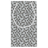 Bone Textern Pattern Greyscale Klein Cadeauzakje (Achterkant)