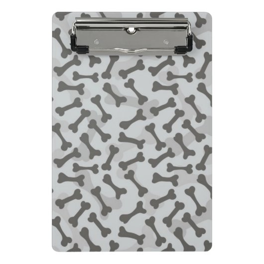 Bone Textern Pattern Greyscale Mini Klembord (Voorkant)