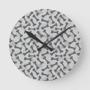 Bone Textern Pattern Greyscale Ronde Klok