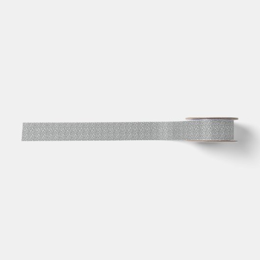 Bone Textern Pattern Greyscale Satijnen Lint (Voorkant)