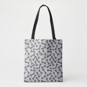 Bone Textern Pattern Greyscale Tote Bag