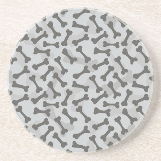 Bone Textern Pattern Greyscale Zandsteen Onderzetter (Voorkant)