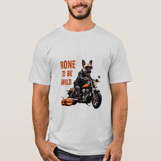 Bone to Be Wild – Biker Pug op Motor | Grappig  T-shirt (Voorkant)