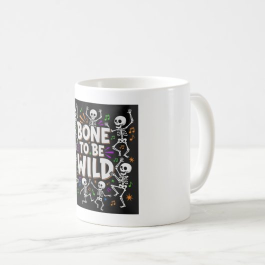Bone To Be Wild Dancing Skeletons Coffee Mok (Voorkant rechts)