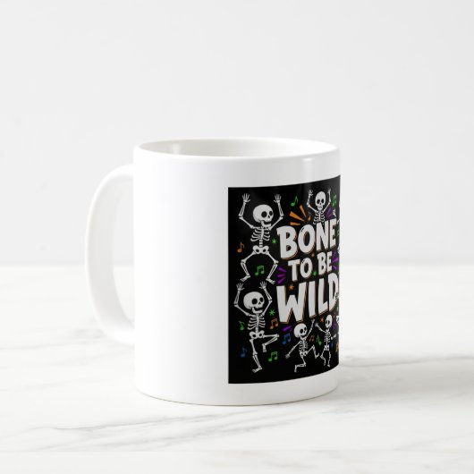 Bone To Be Wild Dancing Skeletons Coffee Mok (Voorkant links)