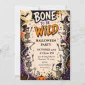 Bone To Be Wild Halloween-feest Kaart (Voorkant)