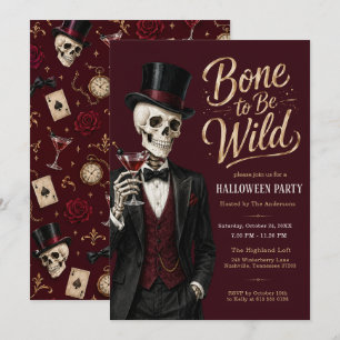 Bone to Be Wild Halloween-feest Kaart