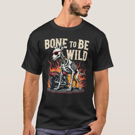 Bone To Be Wild Halloween Hondenliefhebber T-shirt (Voorkant)
