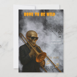 Bone to Be Wild - Skelet Trombone | Halloween Kaart