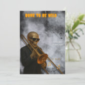 Bone to Be Wild - Skeleton Trombone | Halloween Kaart (Staand voorkant)