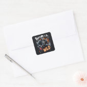 Bone to Be Wild Skeleton Vierkante Sticker (Envelop)