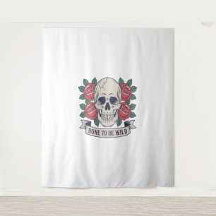 Bone to Be Wild Skull Rozen Wandkleed