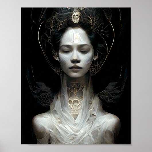 Bone Wraith Fantasy Sci-Fi Art Poster (Voorkant)