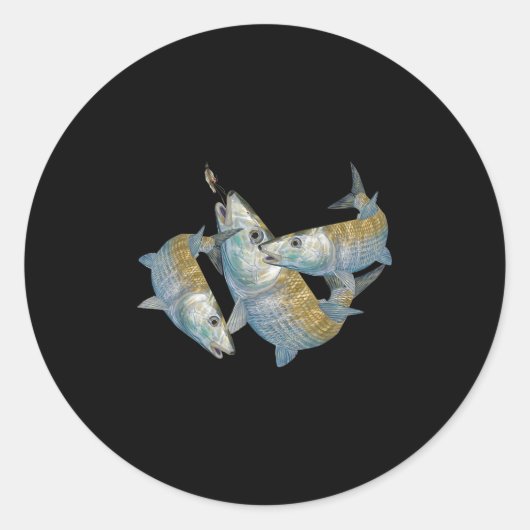 Bonefish Hunting A Salt Water Fly Fishing &amp; De Ronde Sticker (Voorkant)