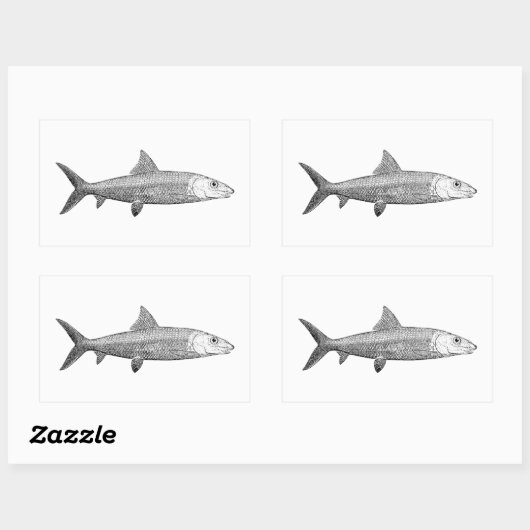 Bonefish Logo Rechthoekige Sticker (Vel)