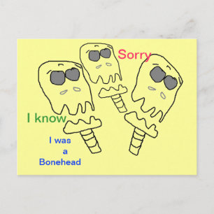 Bonehead SORRY-kaart Briefkaart