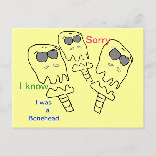 Bonehead SORRY-kaart Briefkaart (Voorkant)