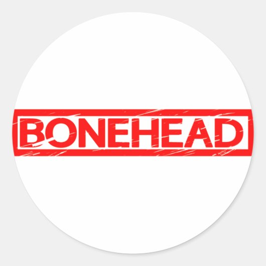 Bonehead Stamp Ronde Sticker (Voorkant)