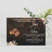 bonen boho rustieke moderne elegante koffie bruilo kaart (Staand voorkant)