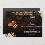 bonen boho rustieke moderne elegante koffie bruilo kaart (Voorkant / Achterkant)