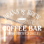 Bonen & Brew Koffiebar Business Raamsticker (Vel 2)