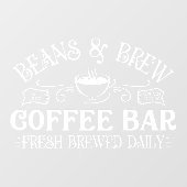 Bonen & Brew Koffiebar Business Raamsticker (Vel)
