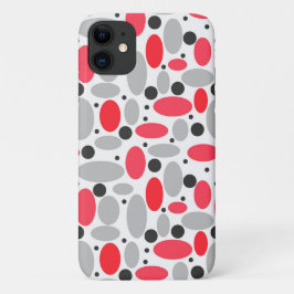 Bonen en erwten Retro rood grijs wit patroon Case-Mate iPhone Case