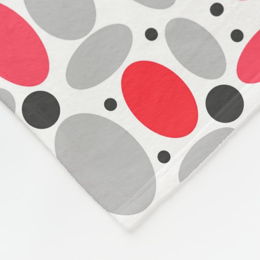 Bonen en erwten Retro rood grijs wit patroon Fleece Deken (Hoek)