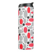 Bonen en erwten Retro rood grijs wit patroon Thermosbeker (Gedraaid links)