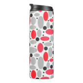 Bonen en erwten Retro rood grijs wit patroon Thermosbeker (Geroteerd rechts)