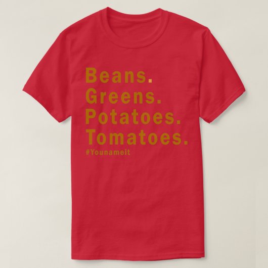 Bonen Groenen Aardappelen T-shirt (Design voorkant)