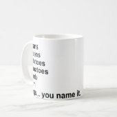 Bonen, Groenen, Aardappelen, Tomaten... Koffiemok (Voorkant links)