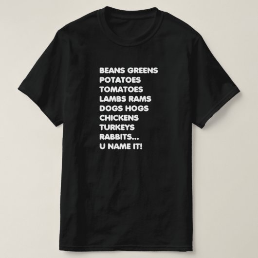 Bonen Groenen aardappelen U Naam it Thanksgiving T-shirt (Design voorkant)