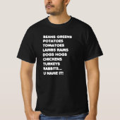 Bonen Groenen aardappelen U Naam it Thanksgiving T-shirt (Voorkant)