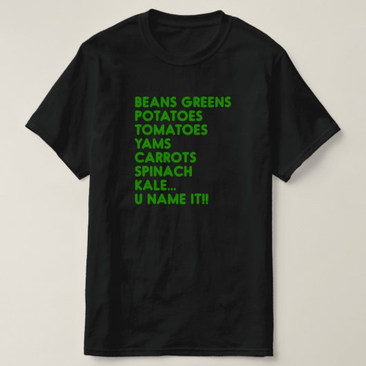 Bonen Groenen Aardappelen U noemt het de Thanksgiv T-shirt (Design voorkant)
