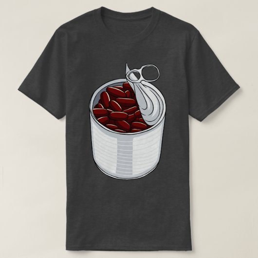 bonen in blik t-shirt (Design voorkant)