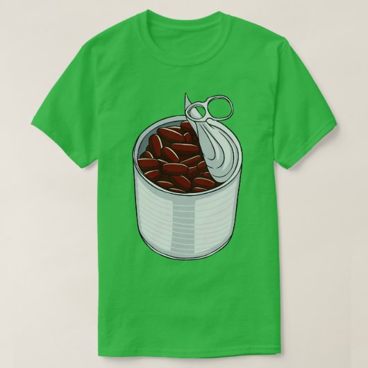 bonen in blik t-shirt (Design voorkant)