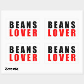 Bonen liefhebber, ik hou van bonen rechthoekige sticker (Vel)