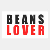 Bonen liefhebber, ik hou van bonen rechthoekige sticker (Voorkant)