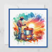 Bonen of Geen Bonen Chili Cooking Cowboy 1 Custom Kaart (Voorkant)