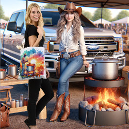 Bonen of Geen Bonen Chili Cooking Cowboy 1 Custom Tote Bag