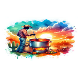 Bonen of geen Bonen Chili Cooking Cowboy 1 Schort