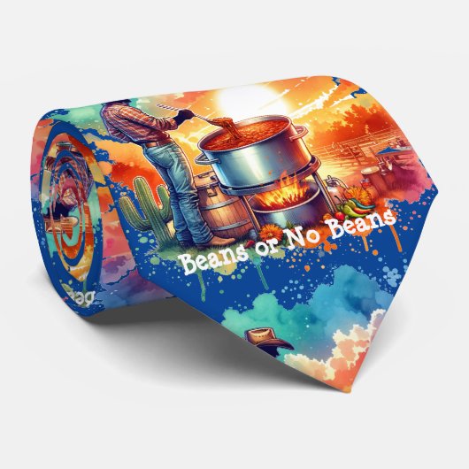 Bonen of geen Bonen Chili Cooking Cowboy 1 Stropdas (Opgerold)