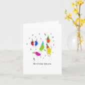 Bonen op de verjaardag. Birthday-kaart Kaart (Gele Bloem)