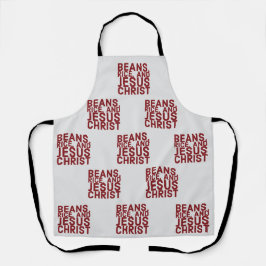 Bonen, rijst en Jezus Christus Kitchen Schort