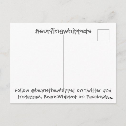 Bonen Surfdog Briefkaart (Achterkant)