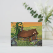 Bonenstaak Cottage Cartoon Briefkaart (Staand voorkant)
