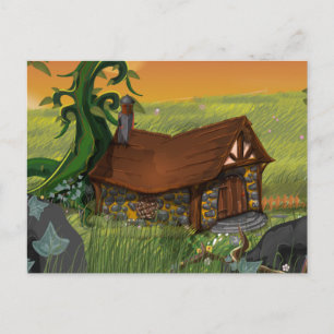Bonenstaak Cottage Cartoon Briefkaart