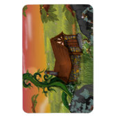 Bonenstaak Cottage Cartoon Magneet (Verticaal)